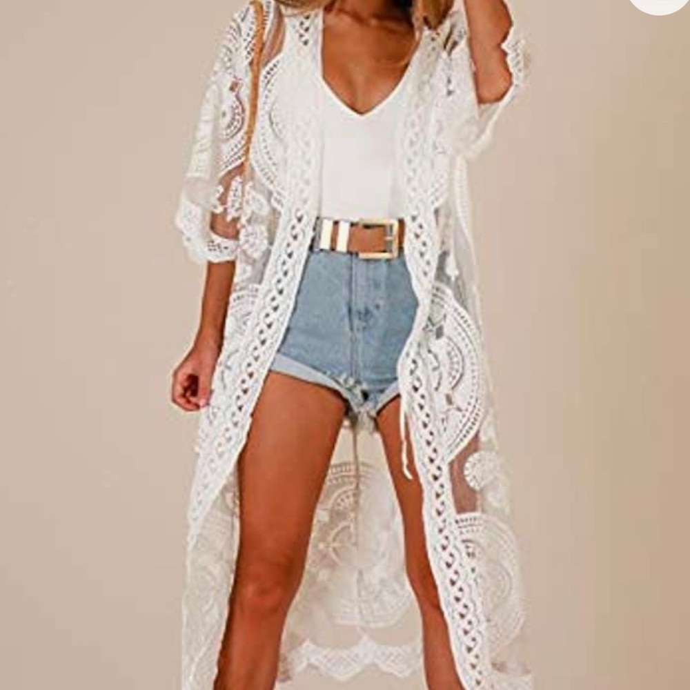 White Lace Cover Up